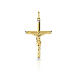 Pendentif croix or 750 2 tons