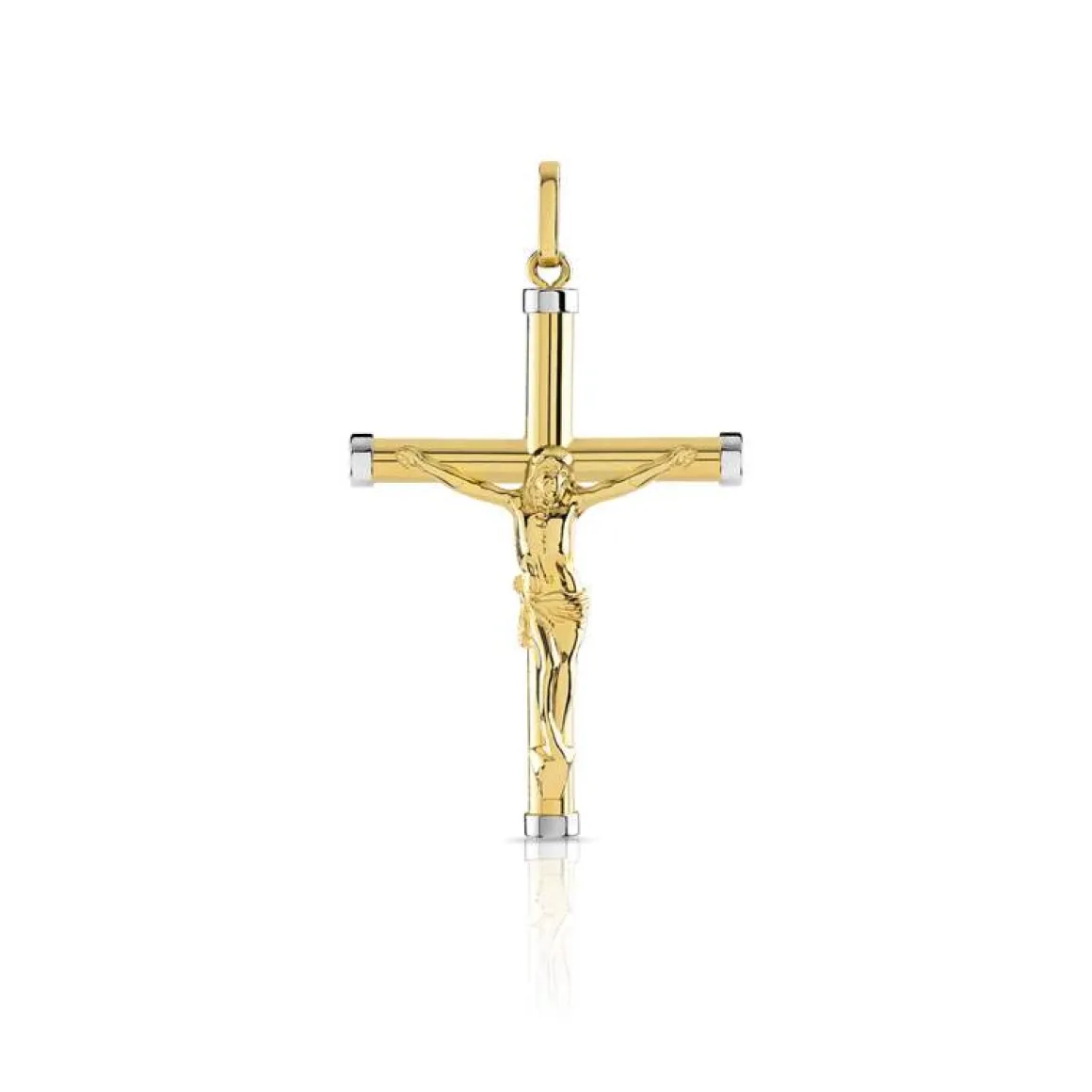 Pendentif croix or 750 2 tons