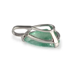 Pendentif d'occasion or 750 blanc émeraude