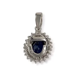 Pendentif d'occasion or 375 blanc saphir zirconias