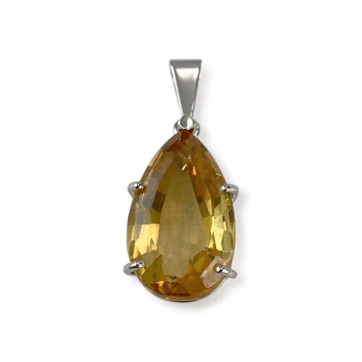 Pendentif d'occasion or 750 blanc citrine