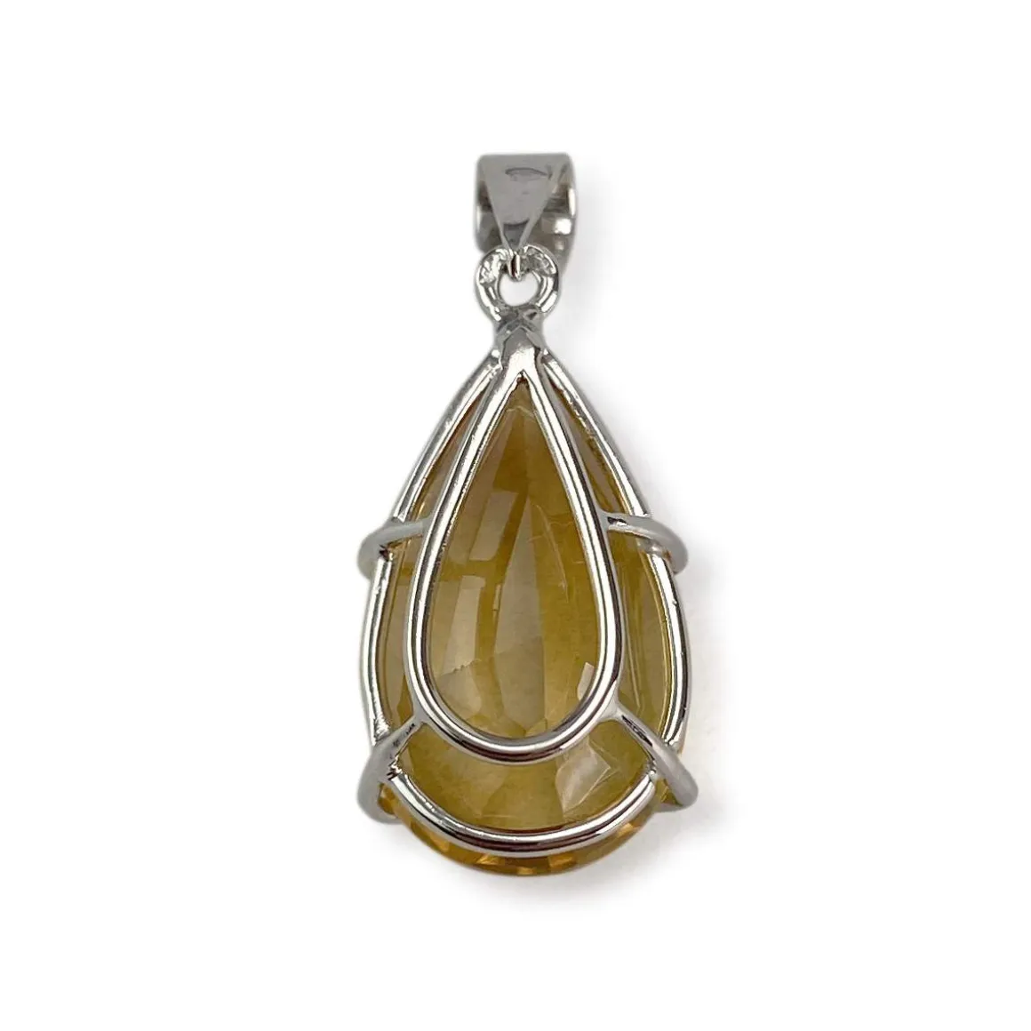 Pendentif d'occasion or 750 blanc citrine