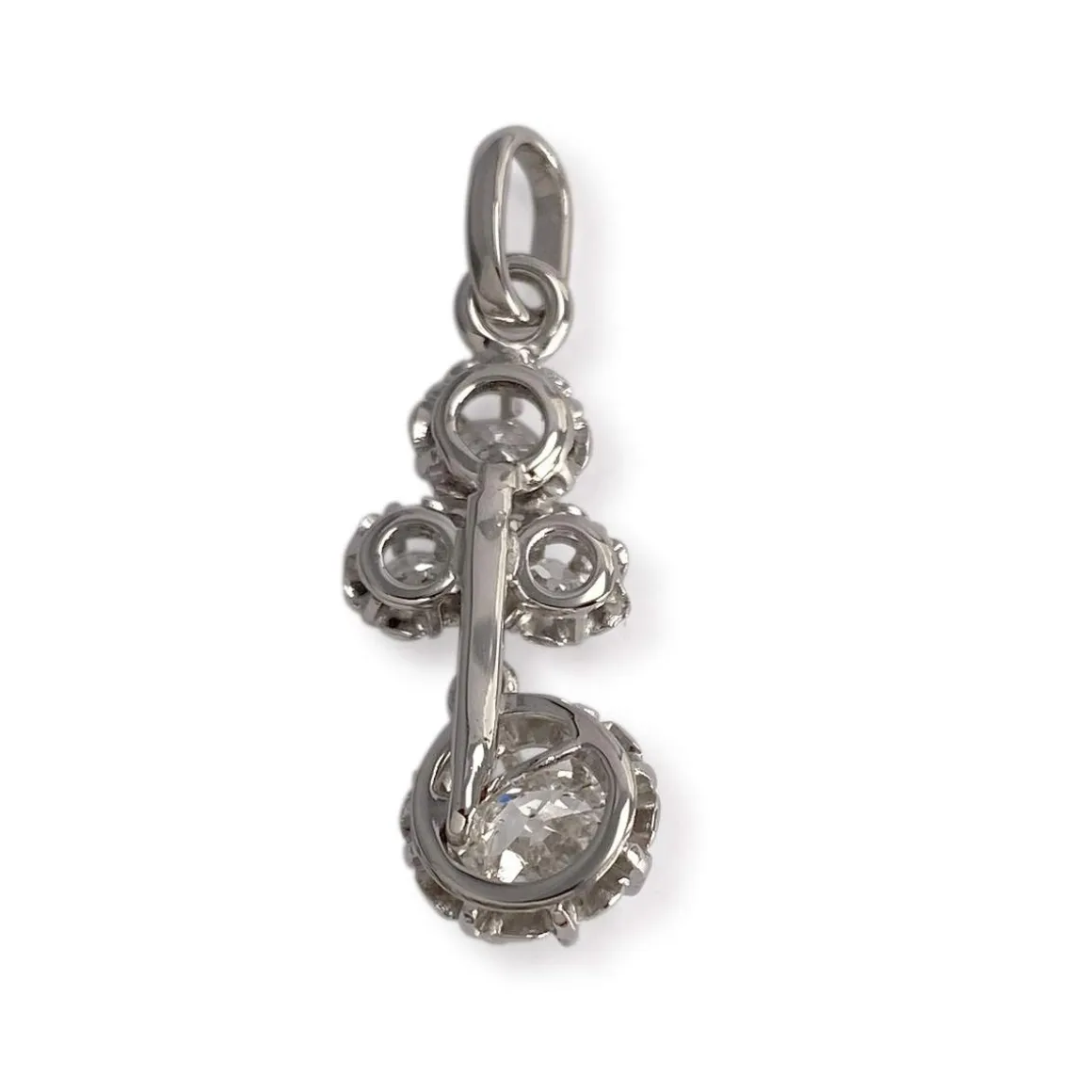 Pendentif d'occasion or 750 blanc diamant diamant