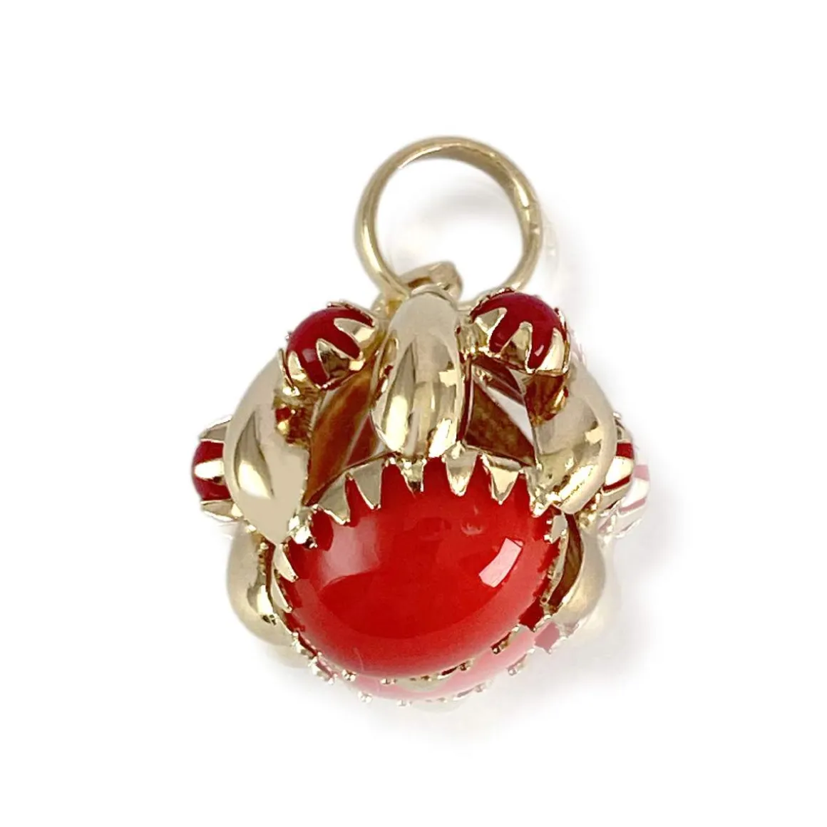Pendentif d'occasion or 750 jaune pierres imitation rouges