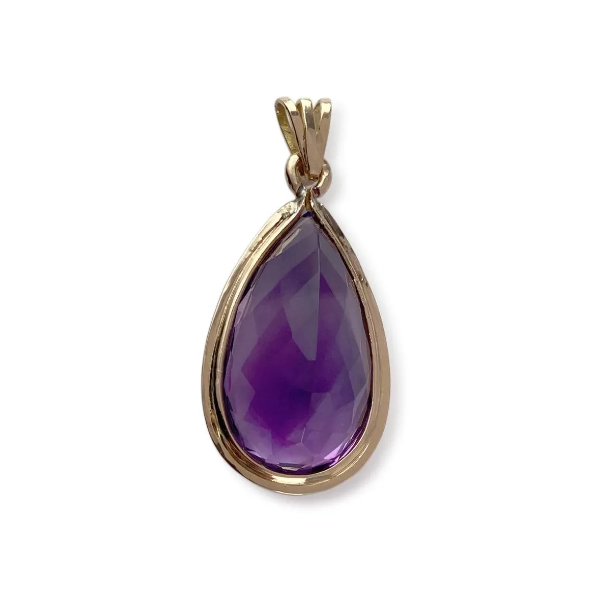 Pendentif d'occasion or 750 jaune amethyste
