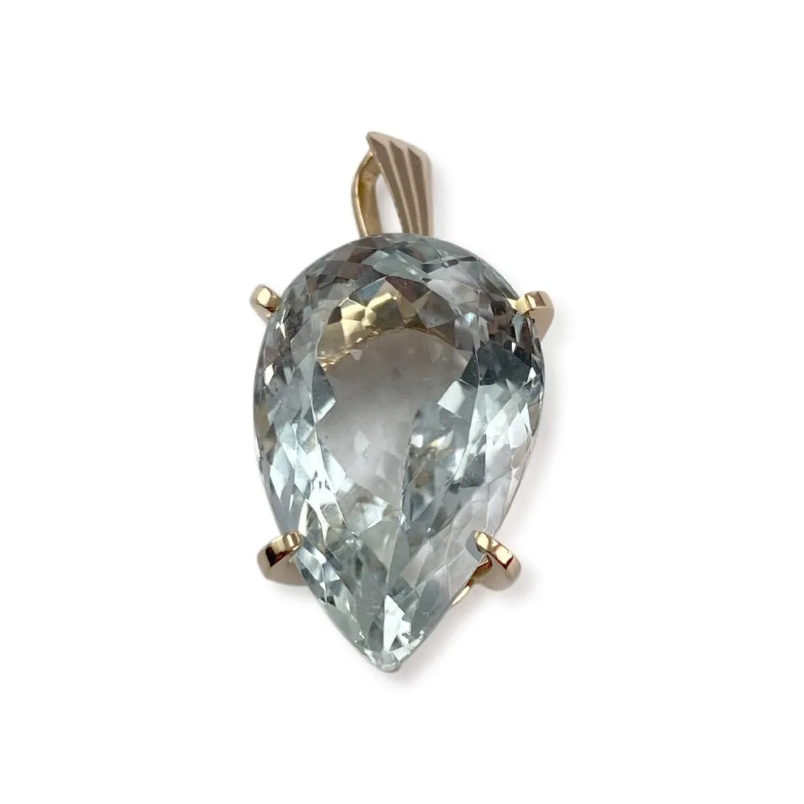 Pendentif d'occasion or 750 jaune topaze sky blue