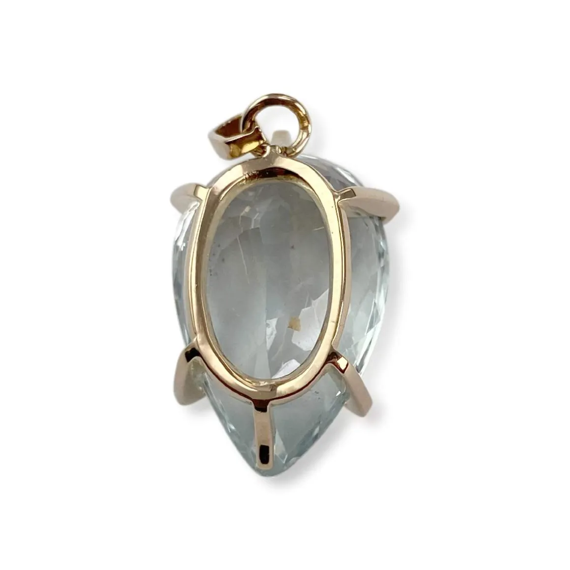 Pendentif d'occasion or 750 jaune topaze sky blue