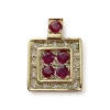 Pendentif d'occasion or 750 jaune diamants rubis
