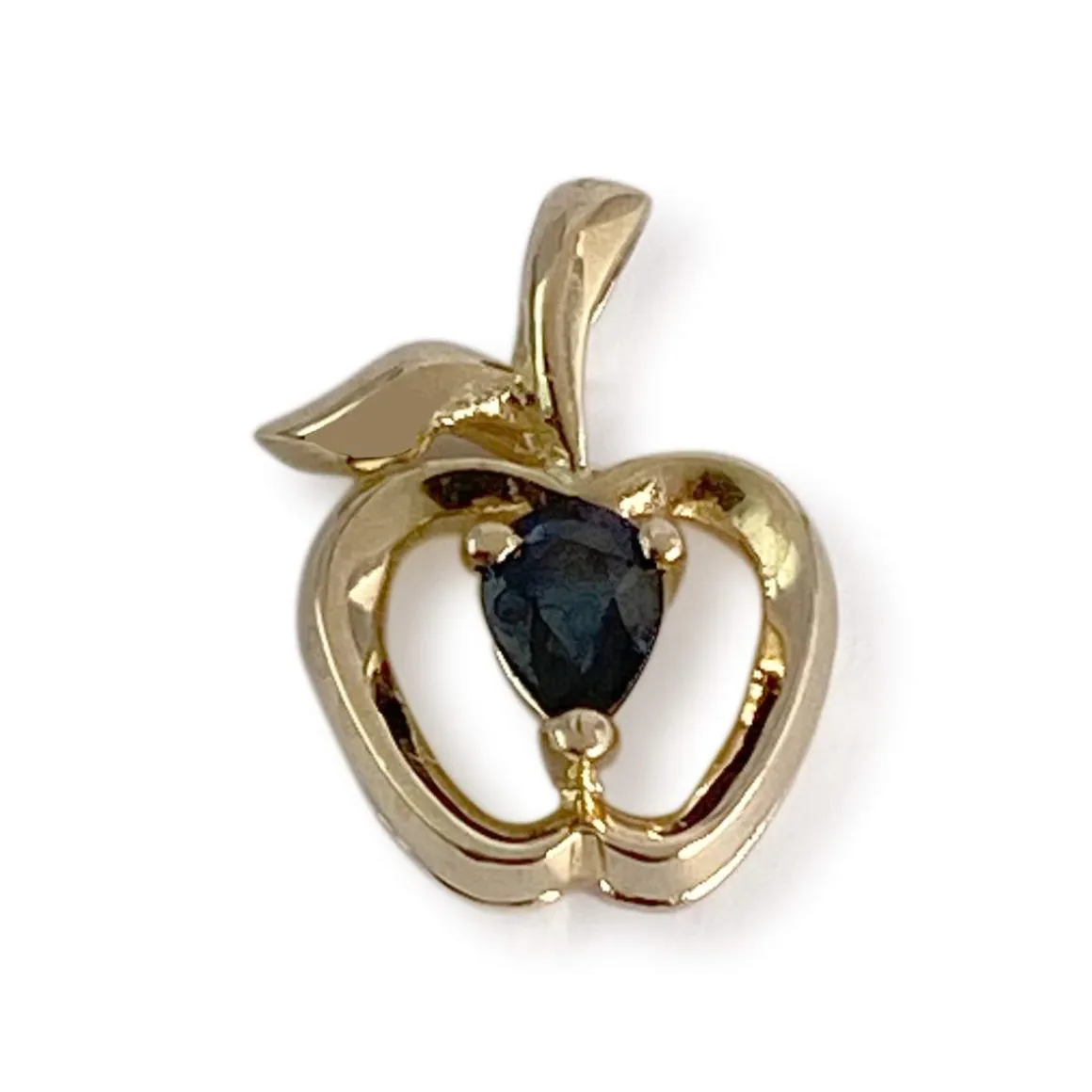 Pendentif d'occasion or 750 jaune pomme saphir