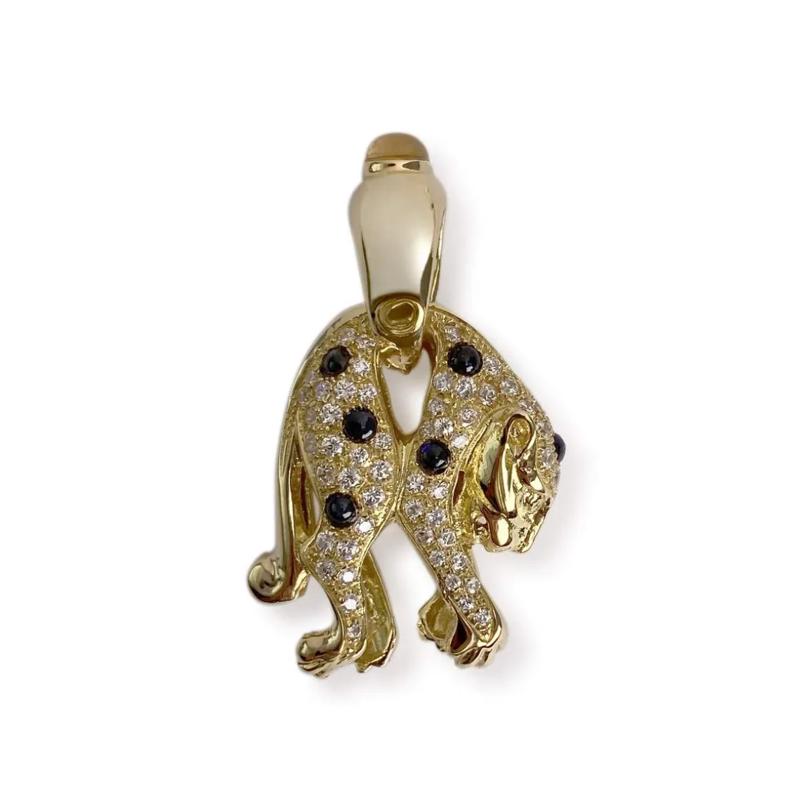 Pendentif d'occasion or 750 jaune saphir zirconias
