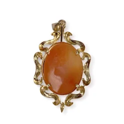 Pendentif d'occasion or 750 jaune camee