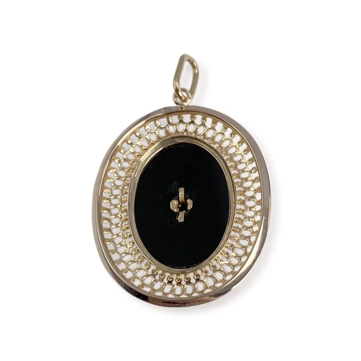 Pendentif d'occasion or 750 jaune onyx perle
