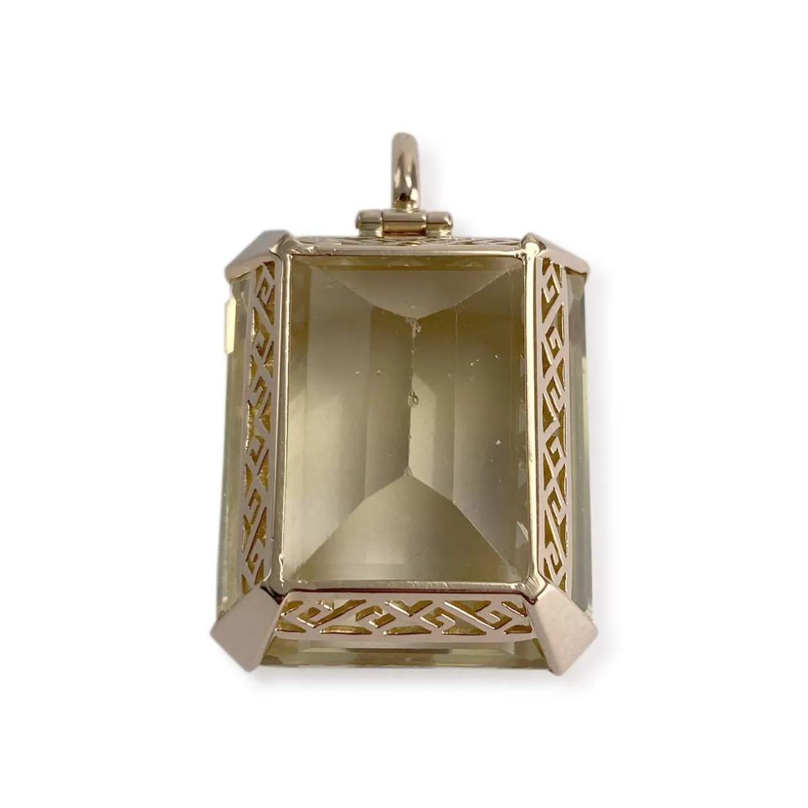 Pendentif d'occasion or 750 jaune quartz