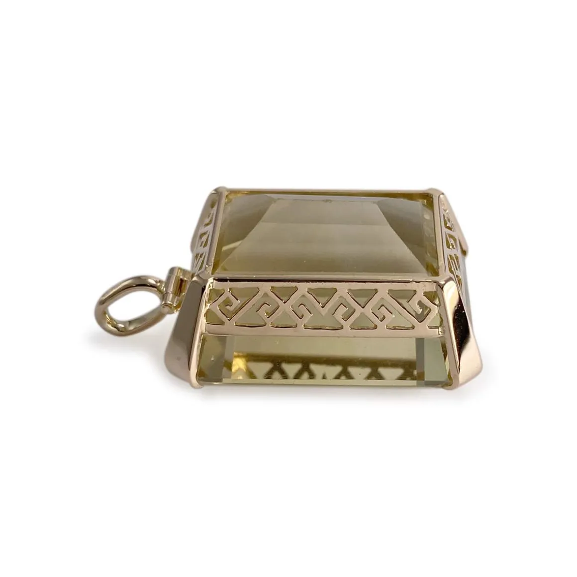 Pendentif d'occasion or 750 jaune quartz