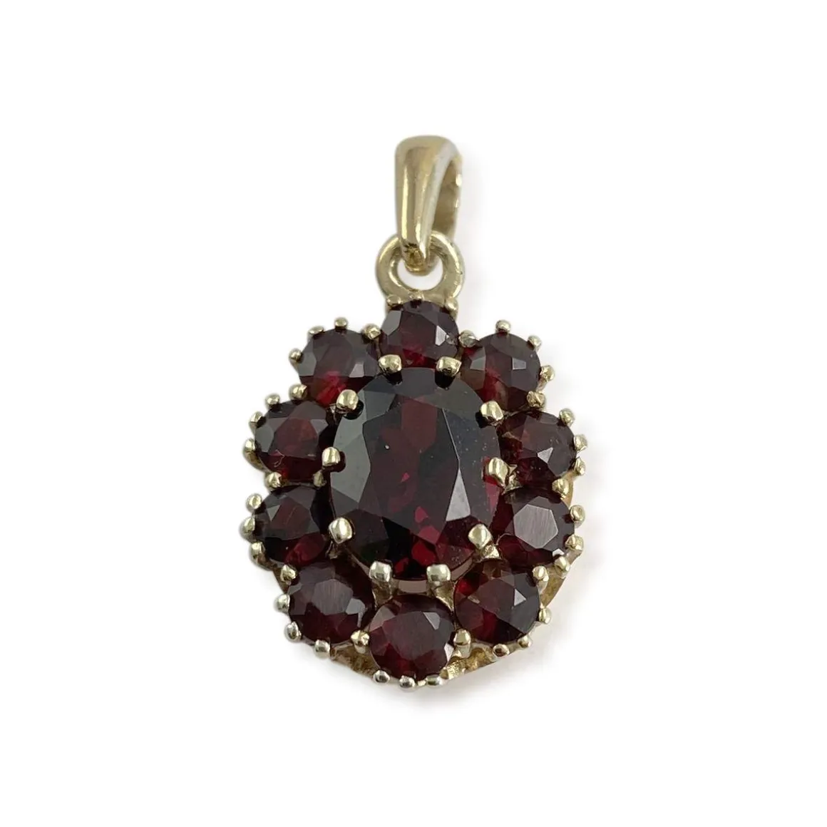 Pendentif d'occasion or 750 jaune grenat grenat
