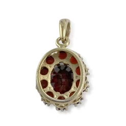 Pendentif d'occasion or 750 jaune grenat grenat