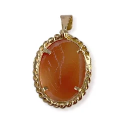Pendentif d'occasion or 750 jaune camee