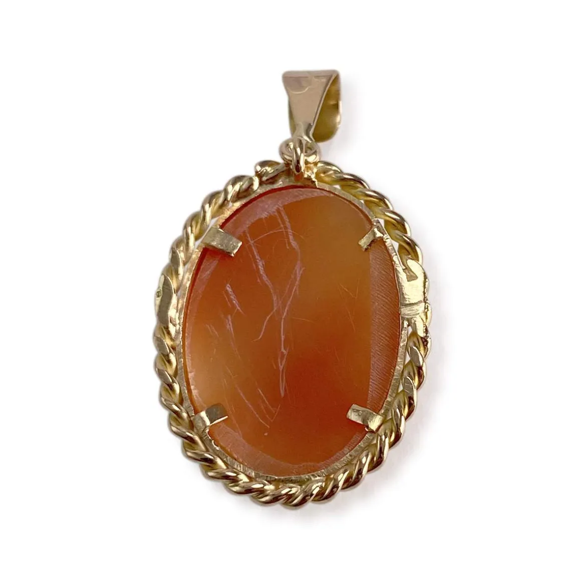 Pendentif d'occasion or 750 jaune camee