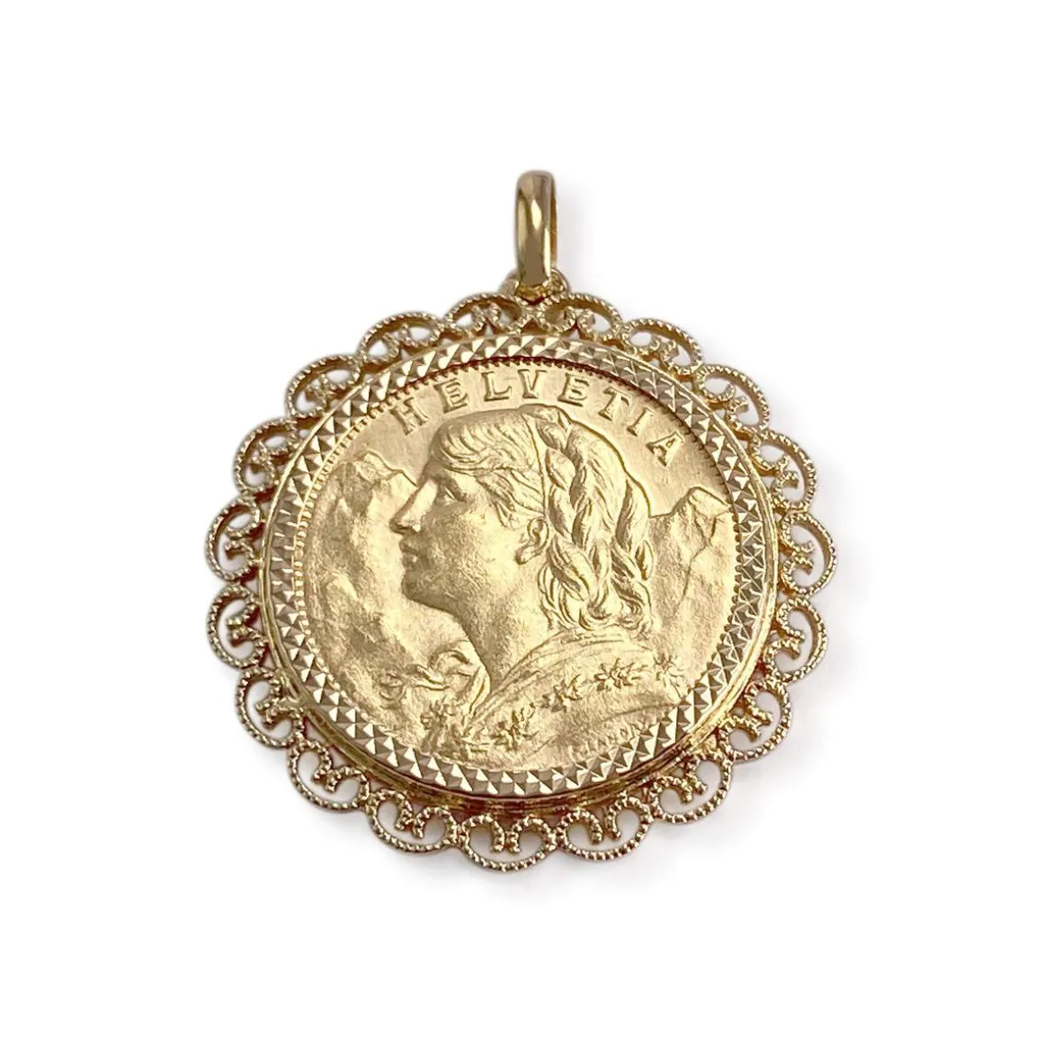 Pendentif d'occasion or 750 jaune porte pièce