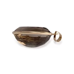 Pendentif d'occasion or 750 jaune quartz fumé