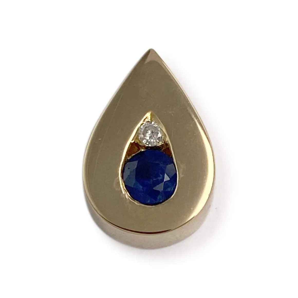 Pendentif d'occasion or 750 jaune diamant saphir