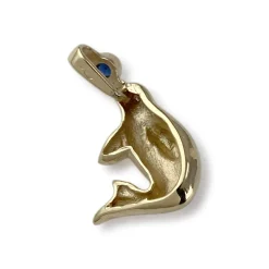 Pendentif d'occasion or 585 jaune saphir diamant