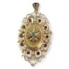 Pendentif d'occasion or 750 jaune grenats émeraude diamants