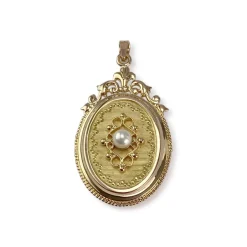 Pendentif d'occasion or 750 jaune perle de culture