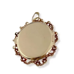 Pendentif d'occasion or 750 rose rubis, perle de culture