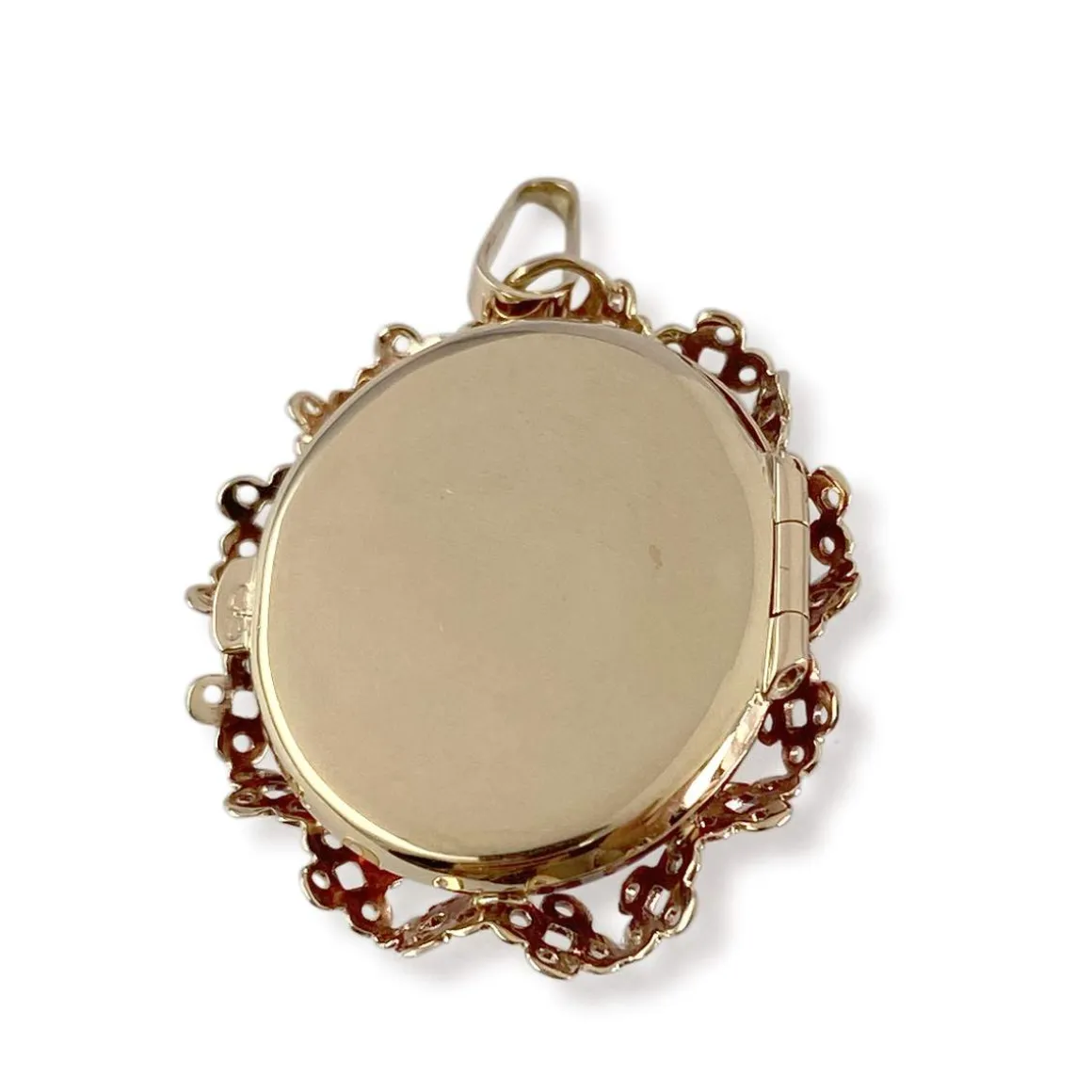Pendentif d'occasion or 750 rose rubis, perle de culture