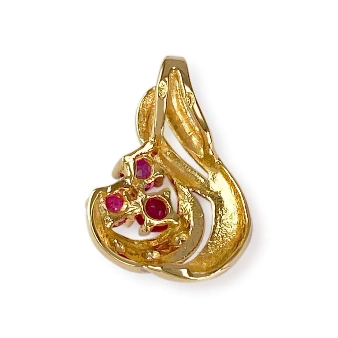 Pendentif d'occasion 2 ors 750 diamants rubis