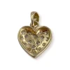 Pendentif d'occasion or 750 2 tons coeur zirconias