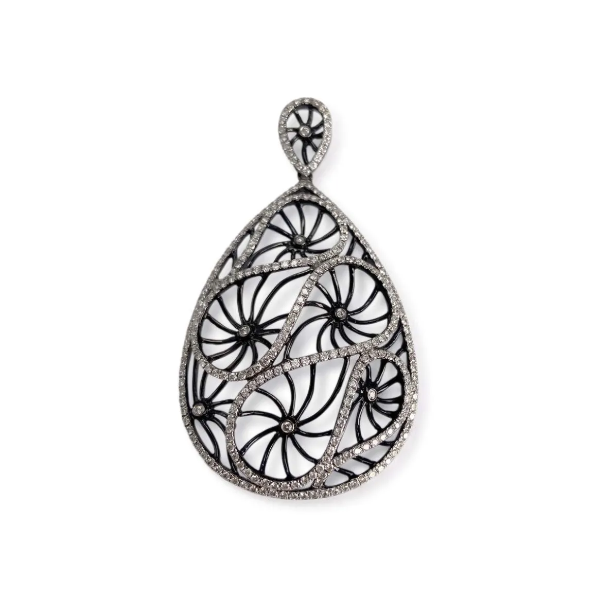 Pendentif d'occasion or 750 2 tons diamants