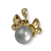 Pendentif d'occasion or 750 2 tons diamant perle de culture
