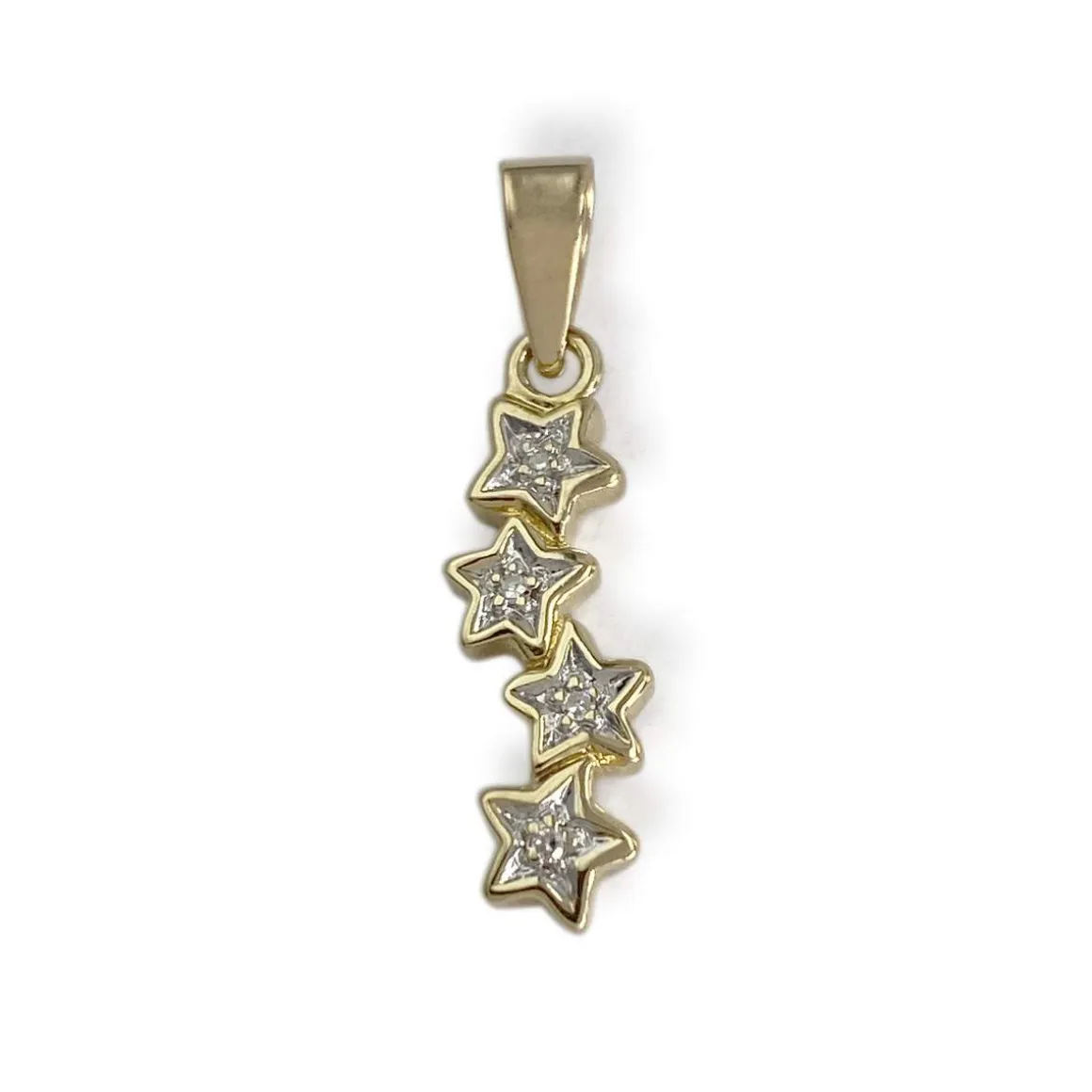 Pendentif d'occasion or 750 2 tons etoile diamant