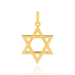 Pendentif etoile de david or jaune 750