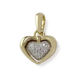 Pendentif hirschi coeur d'occasion 2 ors 750 diamants