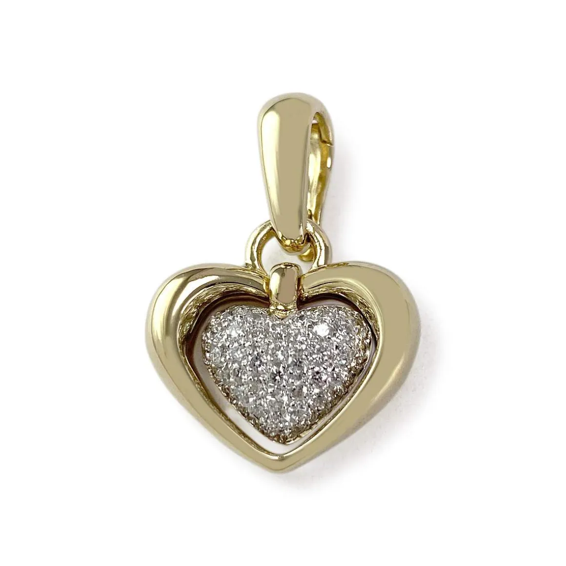 Pendentif hirschi coeur d'occasion 2 ors 750 diamants