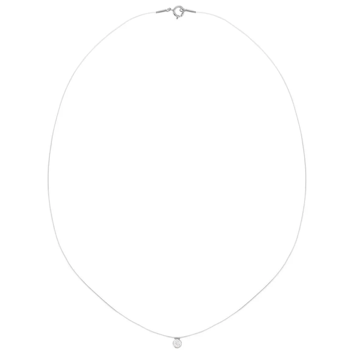 Pendentif or 375 blanc zirconia fil nylon. long. 40.5 cm
