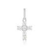Pendentif or 375 blanc zirconias blancs croix