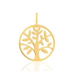 Pendentif or 375 jaune, motif arbre de vie.