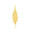 Pendentif or 375 jaune, motif plume.