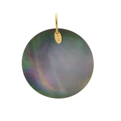 Pendentif or jaune 375 nacre motif silhouette femme