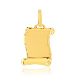 Pendentif or jaune 375 parchemin initiales