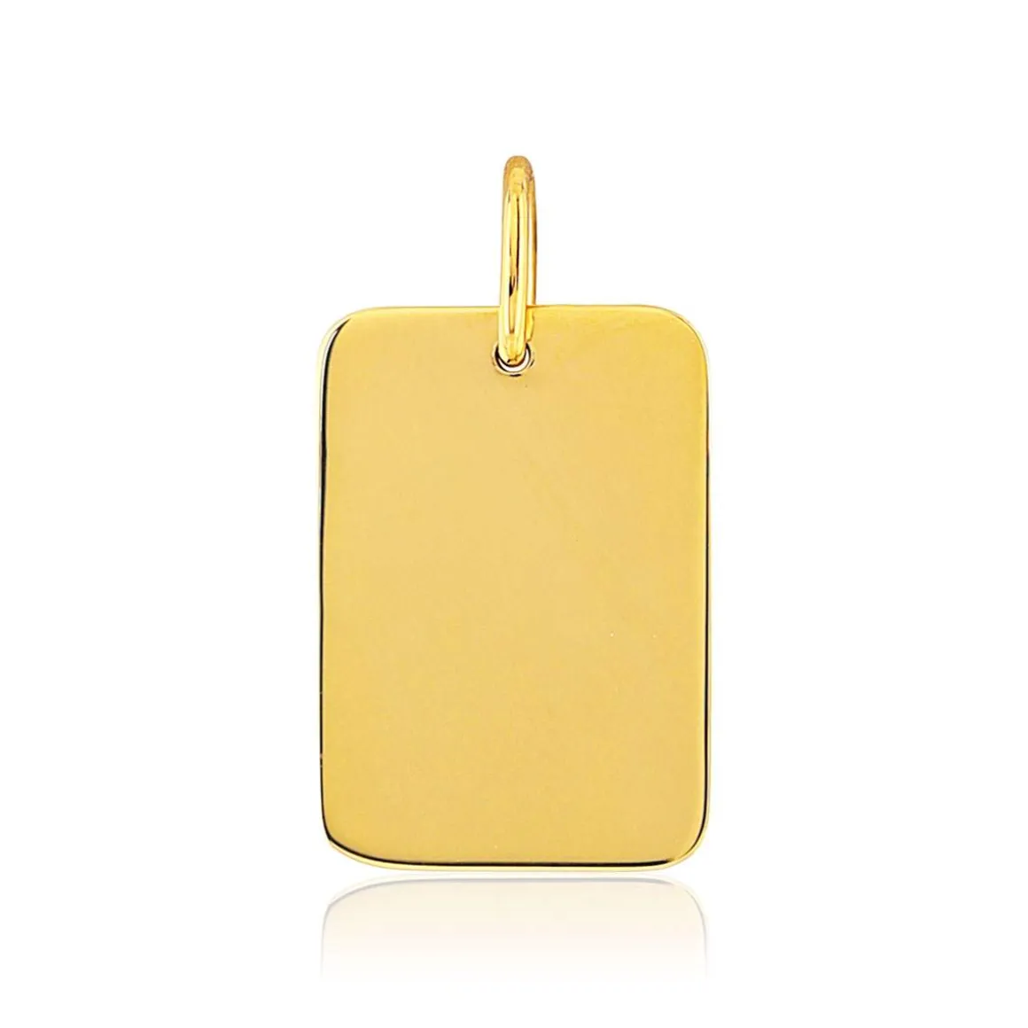 Pendentif or 375 jaune plaque