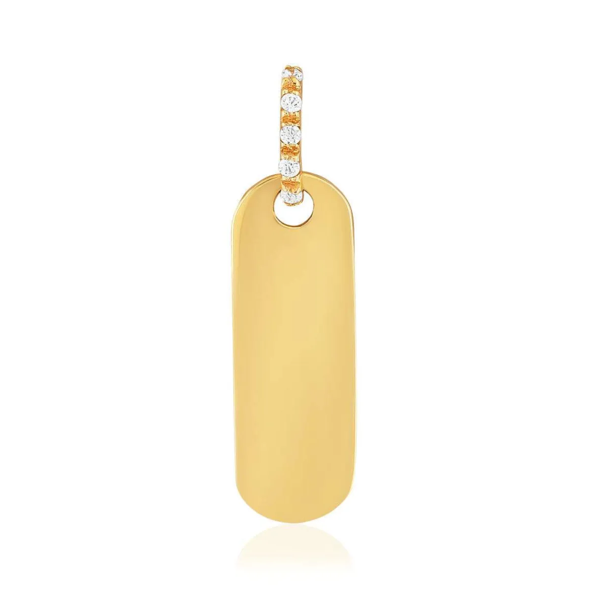 Pendentif or 375 jaune plaque zirconias