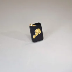 Pendentif or jaune 375 zodiaque verseau onyx noir