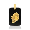 Pendentif or jaune 375 zodiaque vierge onyx noir