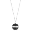 Sautoir acier agate noire 76 cm