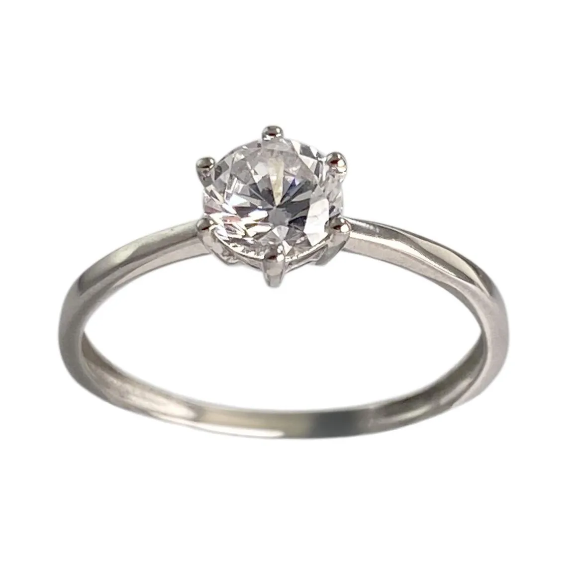 Solitaire d'occasion or 750 blanc zirconia